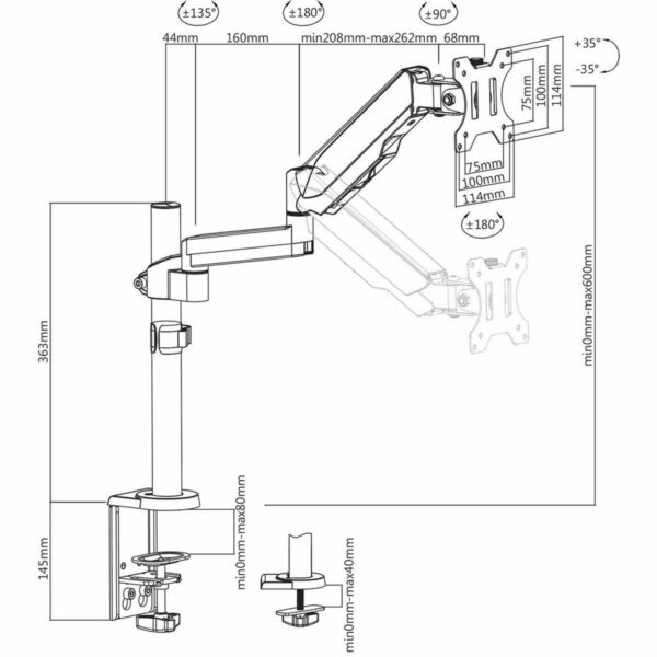 Bildschirm-Träger für den Tisch V7 DM1TA-1E 17" 32" – Bild 5