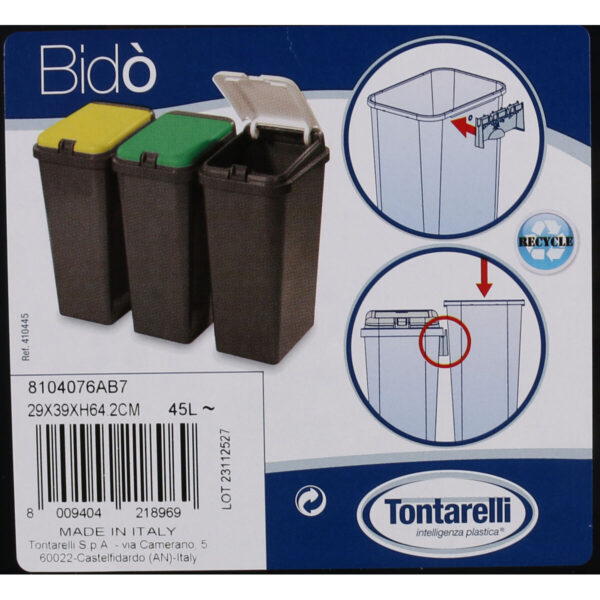 Recycling Papierkorb Tontarelli Gelb 45 L (6 Stück) – Bild 3