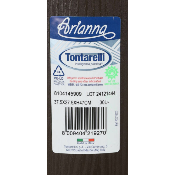 Papierkorb Tontarelli Arianna 30 L Wengue (6 Stück) – Bild 3