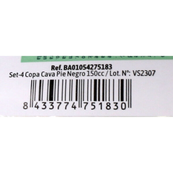 Mehrweg-Sektgläser Algon Schwarz 24 Stück 150 ml (4 Stücke) – Bild 4