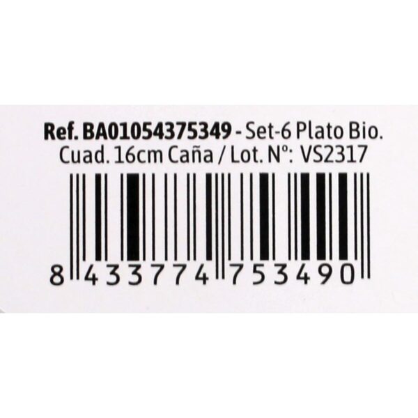 Geschirr-Set Algon Einwegartikel Weiß Zuckerrohr karriert 16 cm (24 Stück) – Bild 3