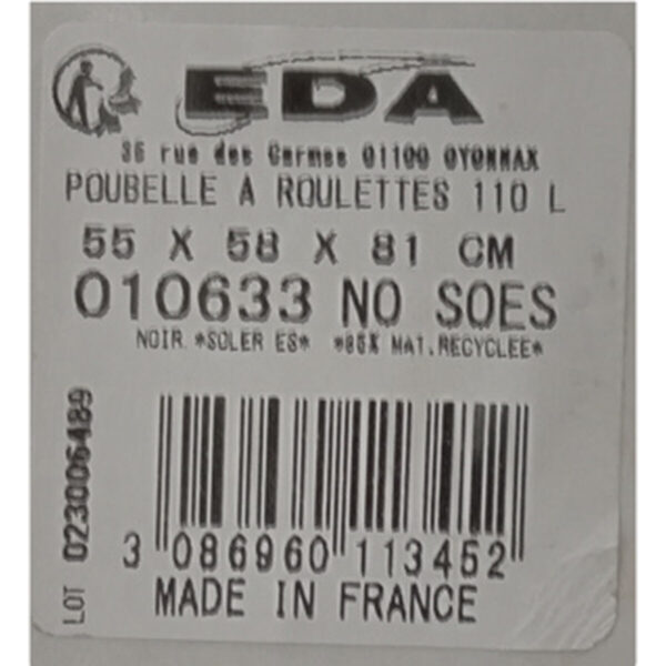 Abfalleimer EDA 010633 110 L 110 L – Bild 3