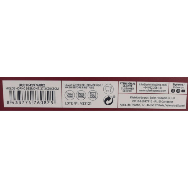 Kuchenspringform Quttin rechteckig 27,3 x 20 x 3 cm (6 Stück) – Bild 3