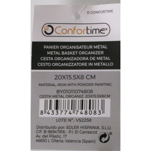 Mehrzweckkorb Confortime 20 x 15,5 x 8 cm (12 Stück) – Bild 5