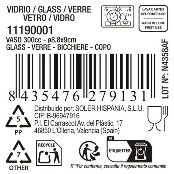 Trinkglas La Mediterránea Odiel 300 ml (48 Stück) – Bild 3