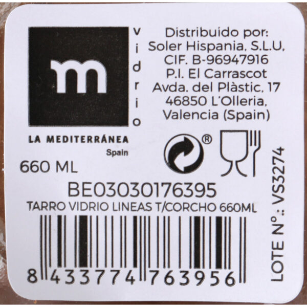 Topf La Mediterránea Gestreift 660 ml Glas (24 Stück) – Bild 3