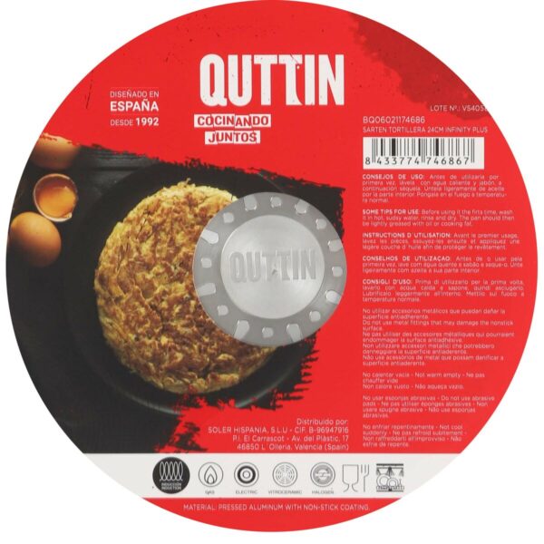 Tortilla Pfanne Quttin Infinity Plus 44 x 24,5 x 4 cm (6 Stück) – Bild 3