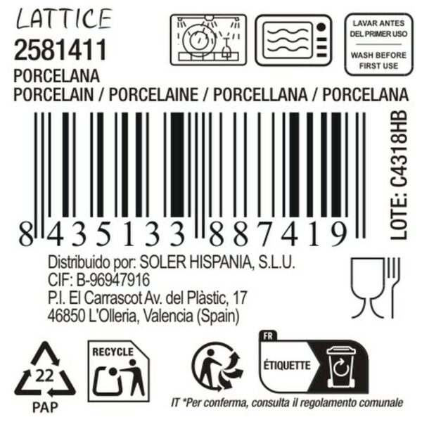 Tablett für Snacks Lattice 12 x 7,2 x 2,3 cm (36 Stück) – Bild 3