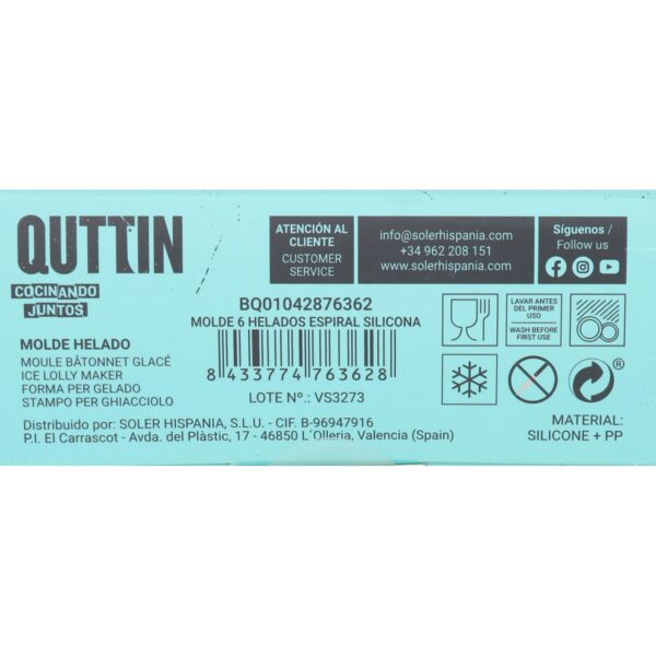 Eiscremeform Quttin Spirale Silikon 15 x 12 x 10,5 cm (12 Stück) – Bild 3