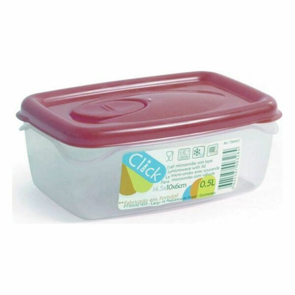 Rechteckige Lunchbox mit Deckel Dem 39582 rechteckig 14,5 x 10 x 6 cm (24 Stück) (0,5 L) (14,5 x 10 x 6 cm) – Bild 2
