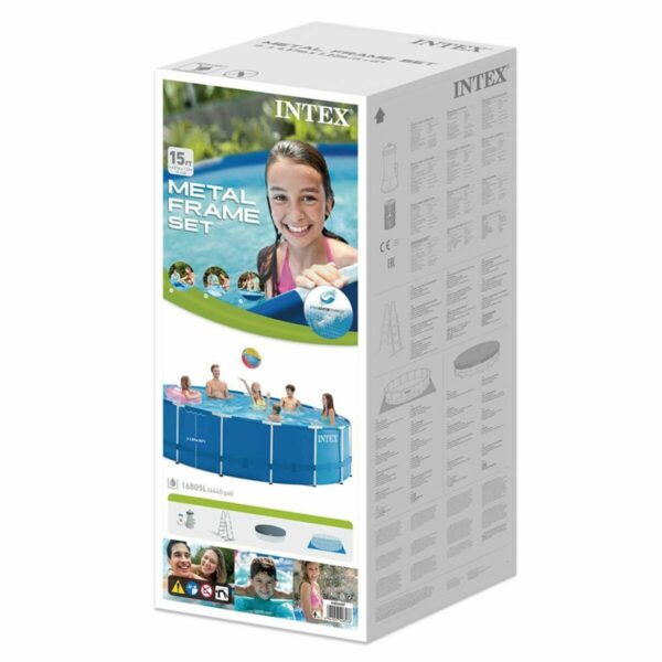 Runder Pool mit Filterpumpe Intex 457 x 122 cm kreisförmig – Bild 6