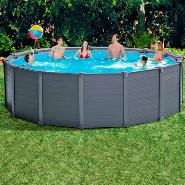 Runder Pool mit Filterpumpe Intex 478 x 124 cm 16.500 l kreisförmig – Bild 2