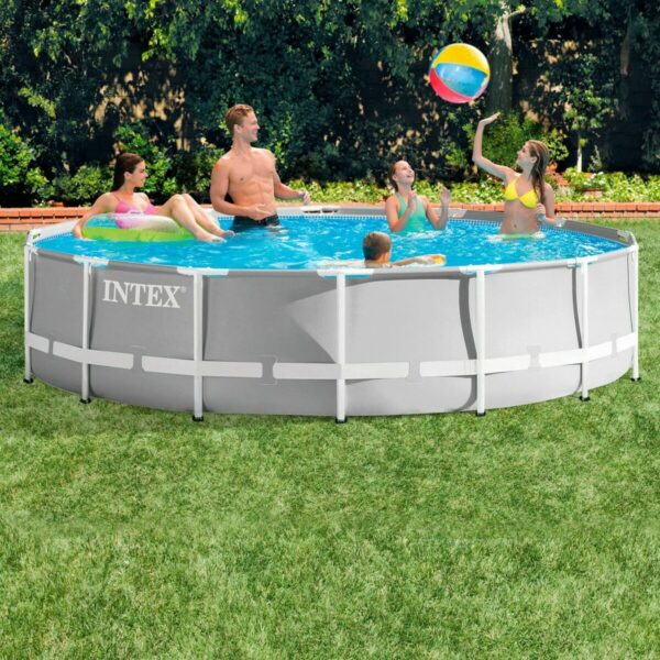 Schwimmbad Abnehmbar Intex Prism Frame 14.614 l Grau 457 x 107 cm – Bild 6