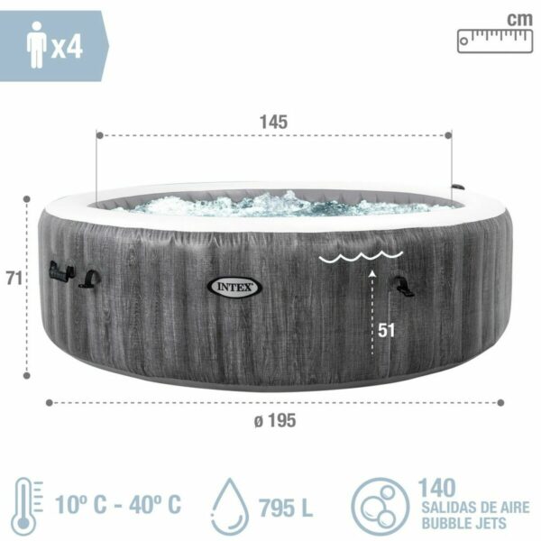 Aufblasbarer Pool Intex 220-240 V Jacuzzi 196 x 71 cm – Bild 4