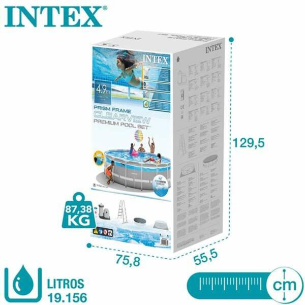Runder Pool mit Filterpumpe Intex Clearview Prism Frame 488 x 122 cm – Bild 4