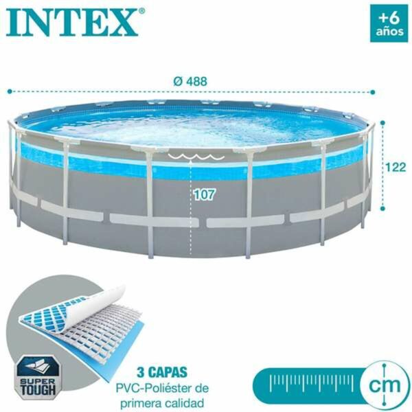 Runder Pool mit Filterpumpe Intex Clearview Prism Frame 488 x 122 cm – Bild 6
