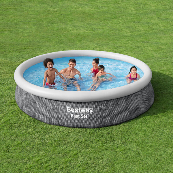 Bestway Aufblasbares Pool für Erwachsene Rattan mit Filter 366x76 cm Garten 57445 – Bild 5
