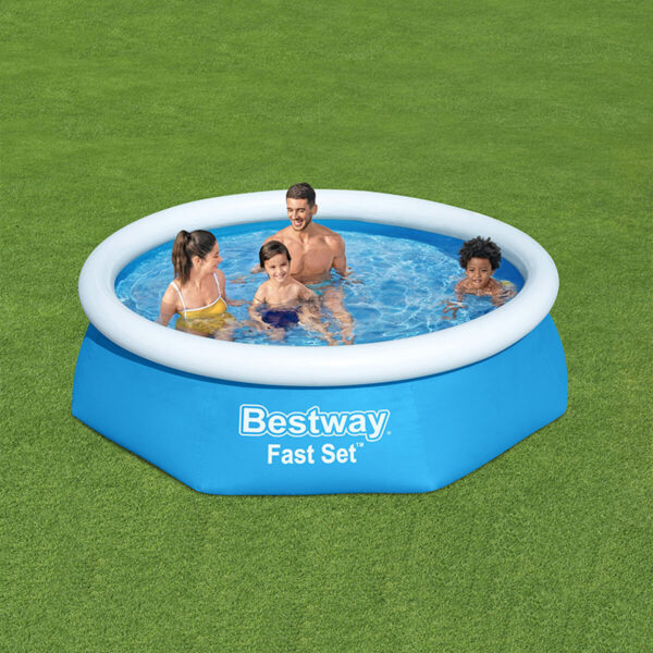 Bestway Aufblasbarer Pool Erwachsene Ring mit Filter 244x61 cm Garten 57450 – Bild 5