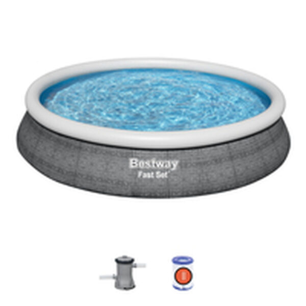 Bestway Aufblasbarer Pool für Erwachsene Ratan Ring mit Filter 475x84 cm Garten 57313 – Bild 8