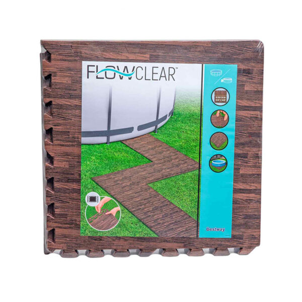 Bestway Suelo Pool-Schaum Holzstil Retractil 12 Stücke 50x50 cm Garten 58712 – Bild 2
