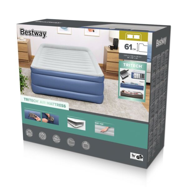 Bestway Doppelbett mit Motor 203x152x61 cm Luftbett Camping 67690 – Bild 3