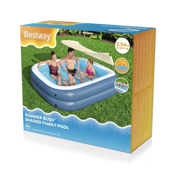 Bestway Aufblasbare Pool 2 Kammern Rechteckig mit Dach 254x178x140 cm +6 Jahre 54449 – Bild 3