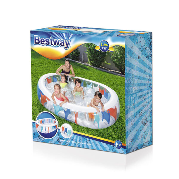 Bestway aufblasbares elliptisches Pool 229x152x51 cm +6 Jahre Garten 54066 – Bild 3