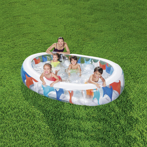 Bestway aufblasbares elliptisches Pool 229x152x51 cm +6 Jahre Garten 54066 – Bild 4
