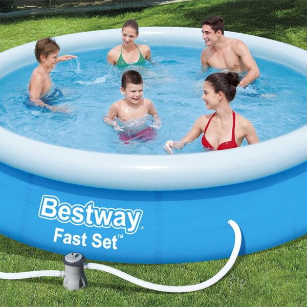 Bestway Aufblasbarer Poolring mit Filter 366x76 cm Garten 57274 – Bild 5