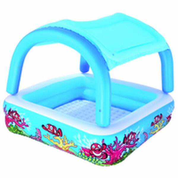 Bestway Aufblasbarer Kinderpool Abnehmbares Dach 140x140x114 cm +2 Jahre Garten 52192 – Bild 8