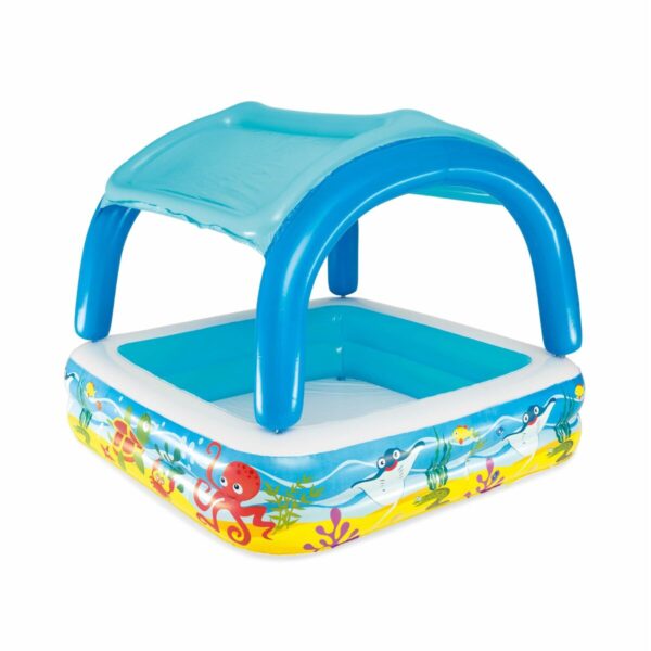 Bestway Aufblasbarer Kinderpool Abnehmbares Dach 140x140x114 cm +2 Jahre Garten 52192 – Bild 4