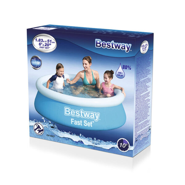 Bestway Aufblasbares Schwimmbecken für Erwachsene Ring 183x51 cm Garten 57392 – Bild 2