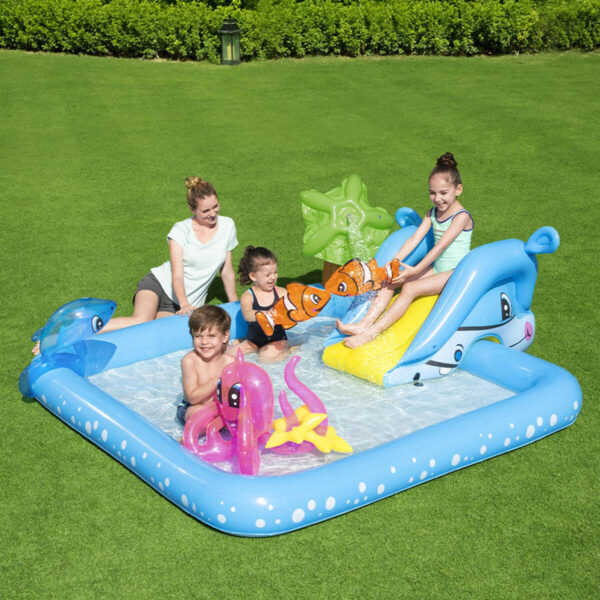 Bestway Aufblasbares Spielbecken Aquarium 239x206x86 cm +2 Jahre Garten 53052 – Bild 4