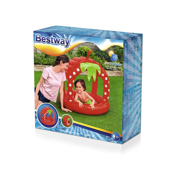 Bestway Aufblasbares Kinderpool mit Dach Gepolsterter Boden 91x91x91 cm +2 Jahre Garten 52387 – Bild 2
