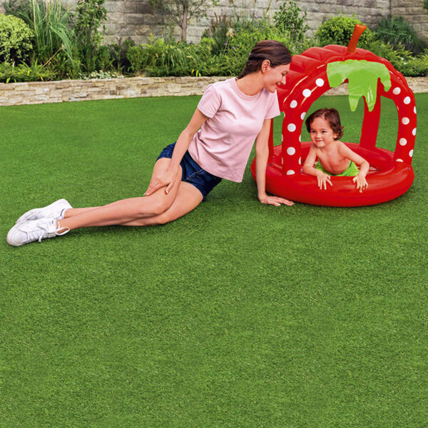 Bestway Aufblasbares Kinderpool mit Dach Gepolsterter Boden 91x91x91 cm +2 Jahre Garten 52387 – Bild 3