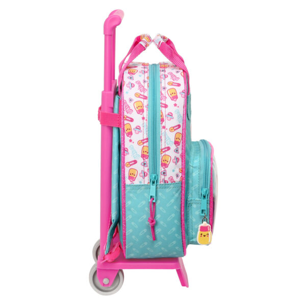 Schulrucksack mit Rädern The Bellies 20 x 28 x 8 cm Lila türkis Weiß – Bild 3