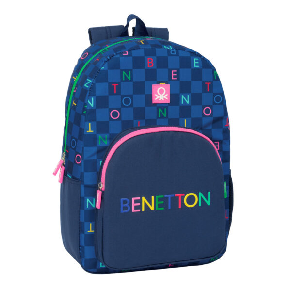 Schulrucksack Benetton Damero Marineblau 30 x 46 x 14 cm