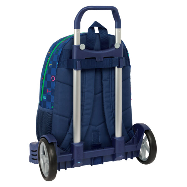 Schulrucksack mit Rädern Benetton Damero Marineblau 30 x 46 x 14 cm – Bild 2