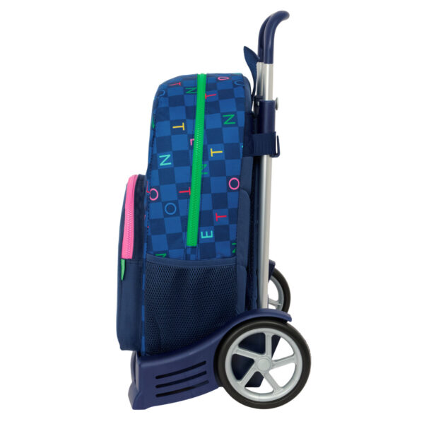 Schulrucksack mit Rädern Benetton Damero Marineblau 30 x 46 x 14 cm – Bild 3