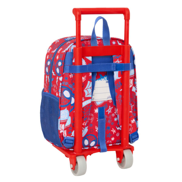 Schulrucksack mit Rädern Spider-Man Rescue Blau Rot 22 x 27 x 10 cm – Bild 3