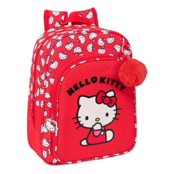 Schulrucksack Hello Kitty Iconic Weiß Rot 26 x 34 x 11 cm