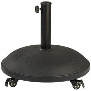 Fuß für Sonnenschirm Colorbaby 25 kg Mit Rädern Schwarz Stahl Zement