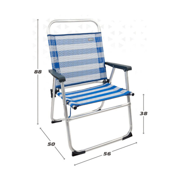 Gepolsterte Campingstuhl Colorbaby Matrose 56 x 50 x 88 cm Weiß Marineblau – Bild 3