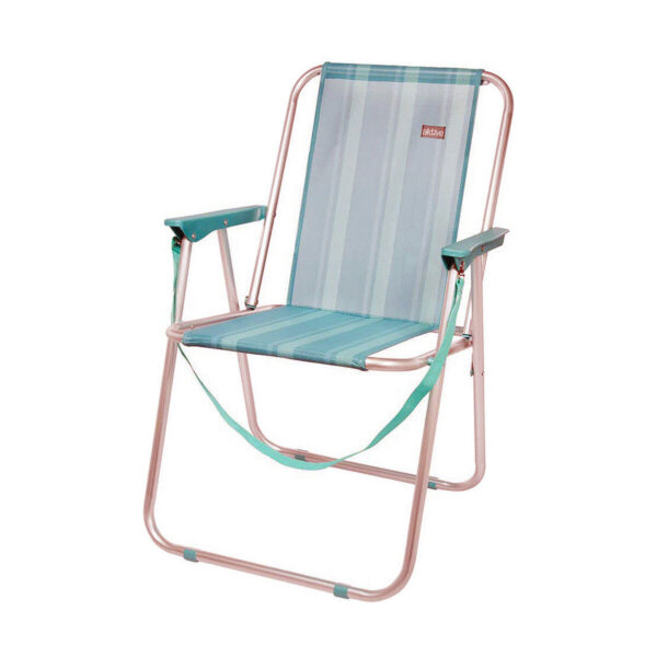 Gepolsterte Campingstuhl Aktive Mediterran Weiß türkis 53 x 44 x 76 cm – Bild 2