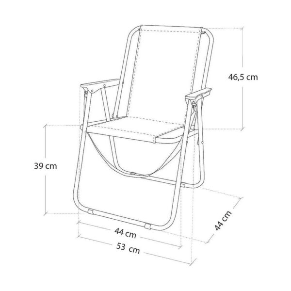 Gepolsterte Campingstuhl Aktive Mediterran Weiß türkis 53 x 44 x 76 cm