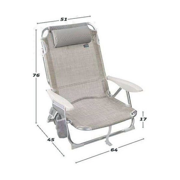 Strandstuhl Aktive Beige Grau 51 x 45 x 76 cm