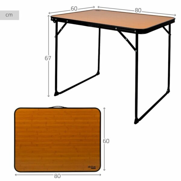 Table Klapptisch Aktive Camping Bambus 80 x 60 x 67 cm – Bild 7