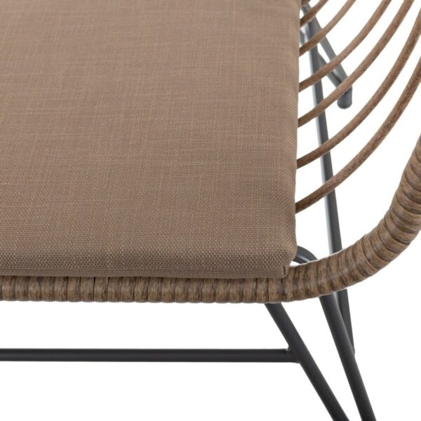 Gartenstuhl Ariki 121 x 62 x 76 cm Synthetischer Rattan Stahl Graphit – Bild 3