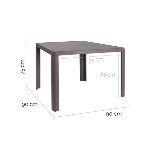 Esstisch Stella 90 x 90 x 75 cm Grau Aluminium – Bild 2