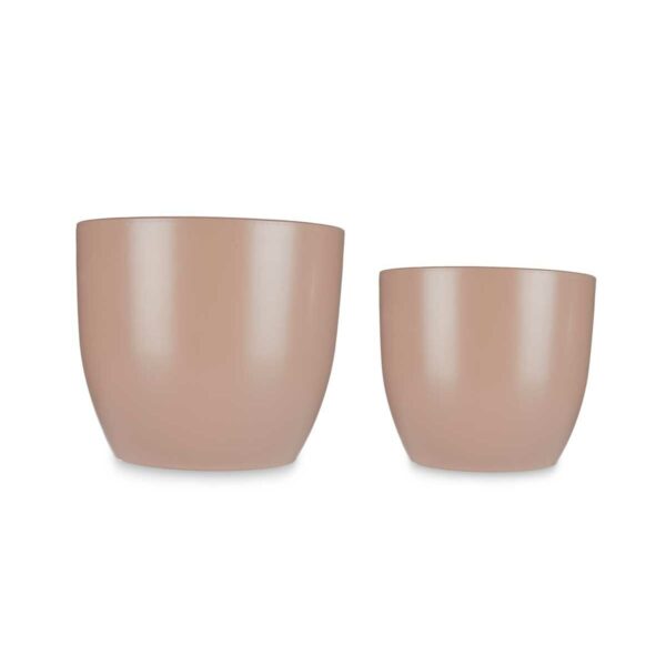 Blumentopfset Ibergarden CAZORLA-22-28-BE Beige Lehm Ø 22 cm Ø 28 cm 22 x 22 x 18 cm 28 x 28 x 24 cm 2 Stücke – Bild 2